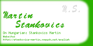 martin stankovics business card